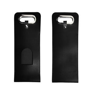 Buckled PU Leather Wine Bag With Window And Metal Handles 8