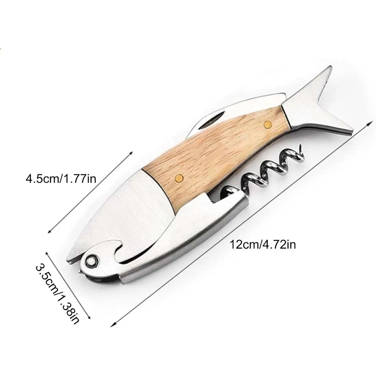 Multifunction Stainless Steel Fish Shaped Wine Beer  Opener 5