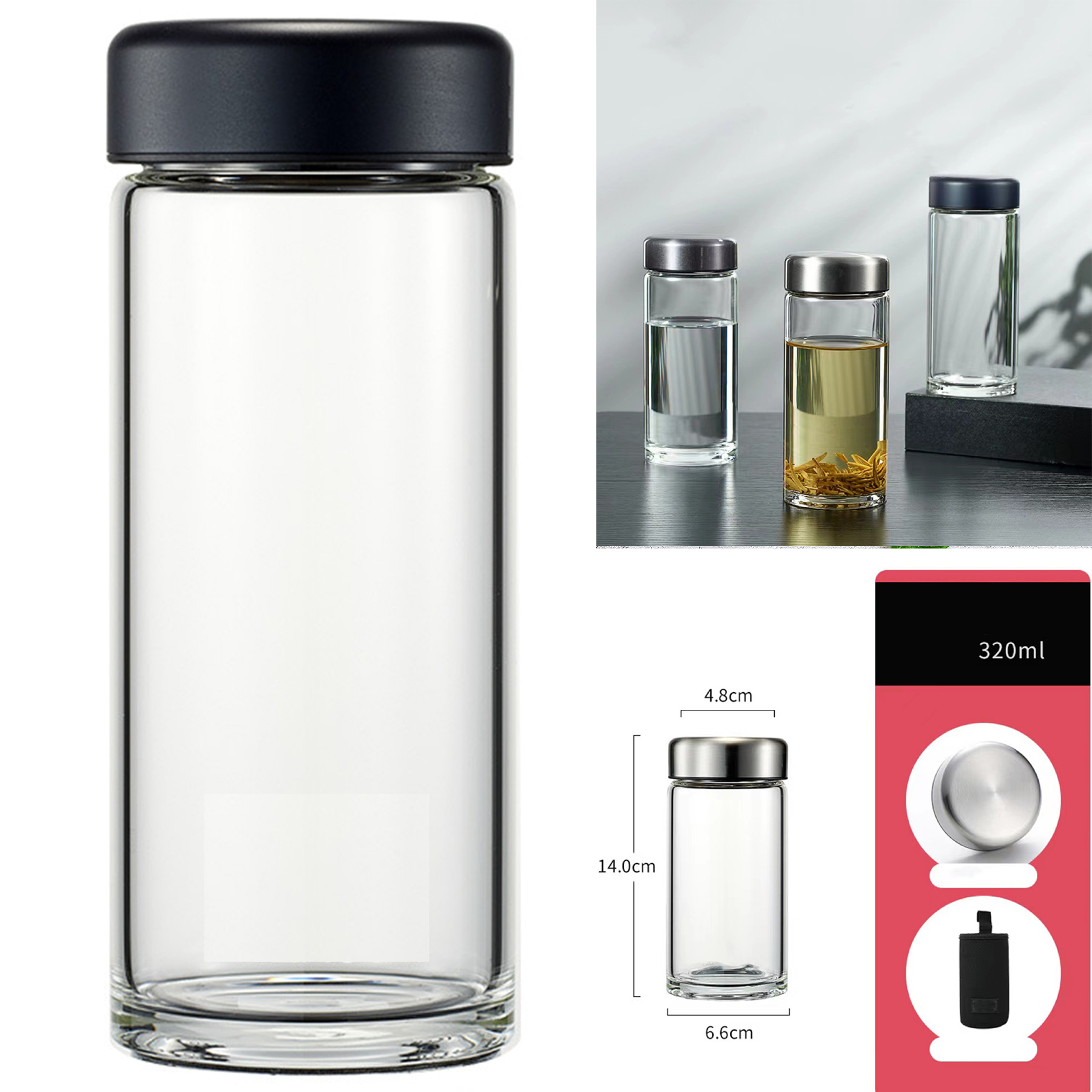 11 oz Wide Mouth Glass Bottle 2