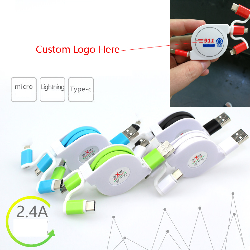 3 In 1 Retractable Multi 2.4A Fast Charging Cable 2
