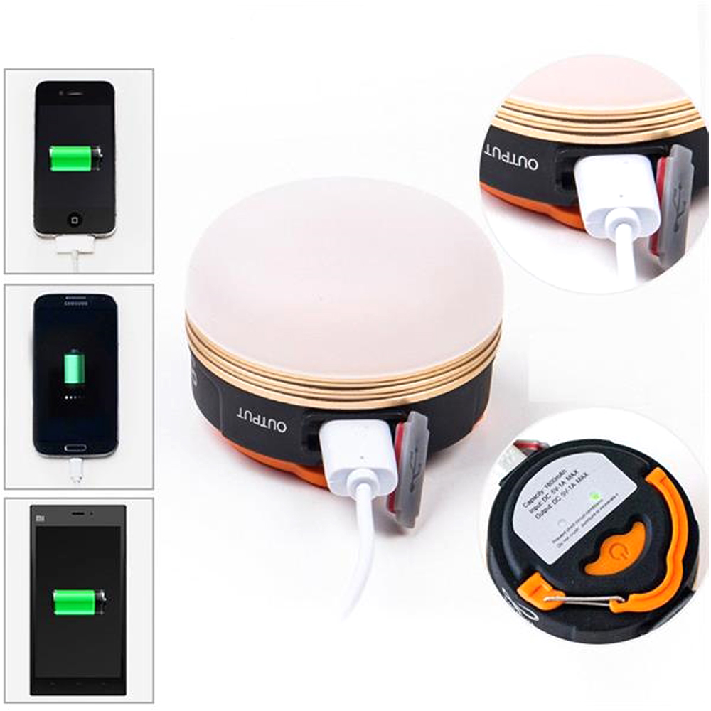 LED Tent Camping Lantern Lamp Light Flashlights USB Power 5