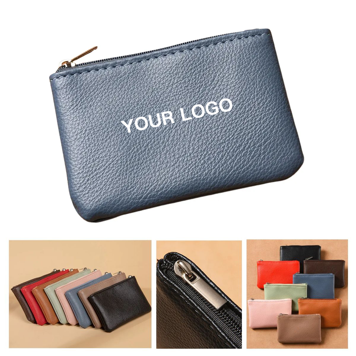 Compact Polyurethane Mini Coin Purse with Zipper 3