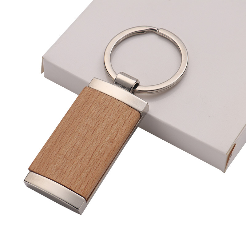 Bamboo Rectangle Keyring 3