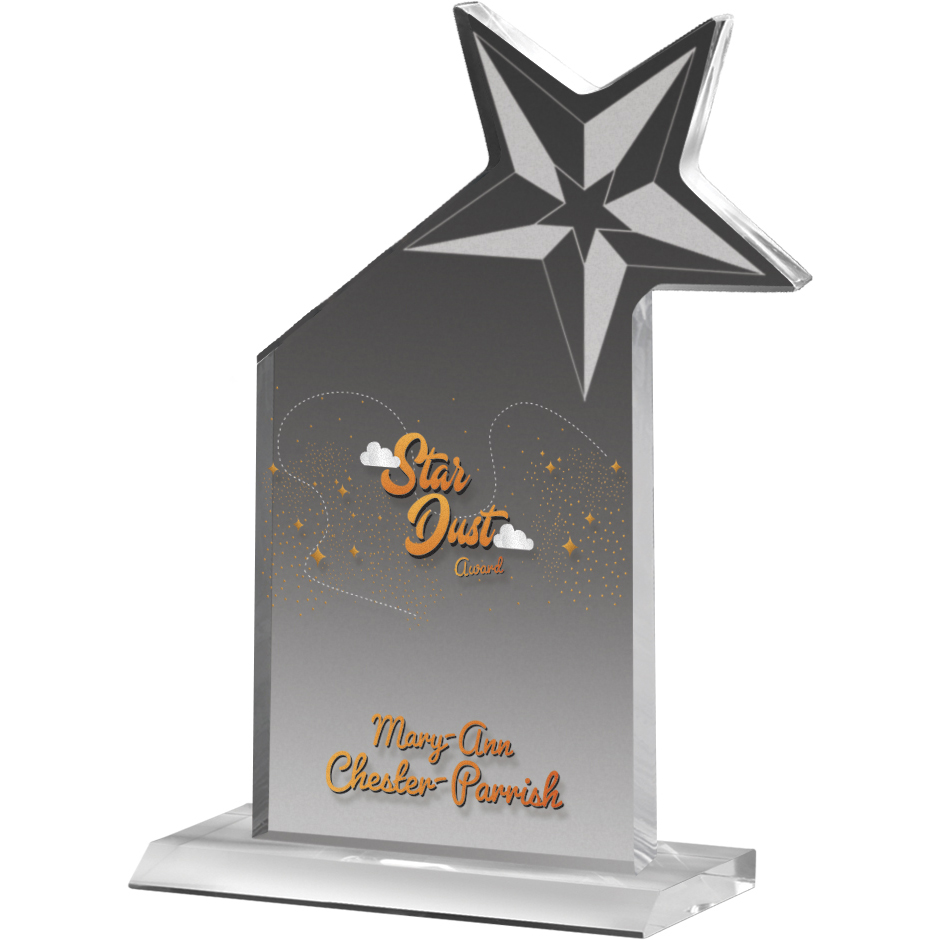 Clear Acrylic Shooting Star Award (7 1/2"x 10 1/2"x 3/4") Full Colour PhotoImage