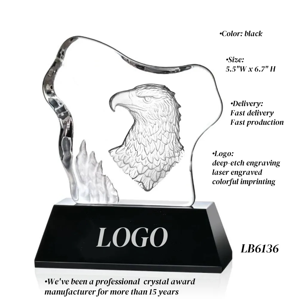 Crystal Eagle Award Supplier Glass Throphy Factory 2