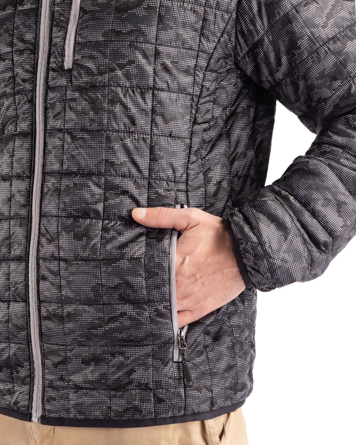 Rainier PrimaLoft Mens Eco Insulated Full Zip Printed Puffer Jacket