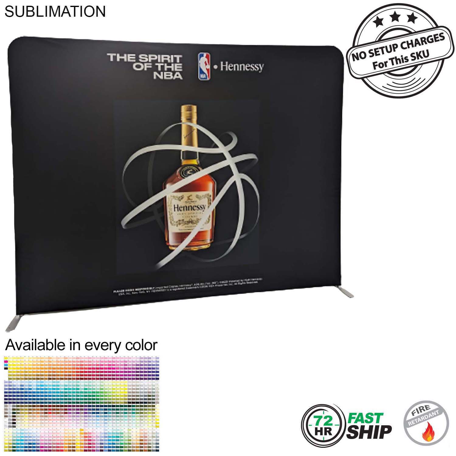 48Hr Quick Ship- 8'W x 8'H EuroFit Tension Fabric Straight Wall Display Kit, Double Sided Graphics 15