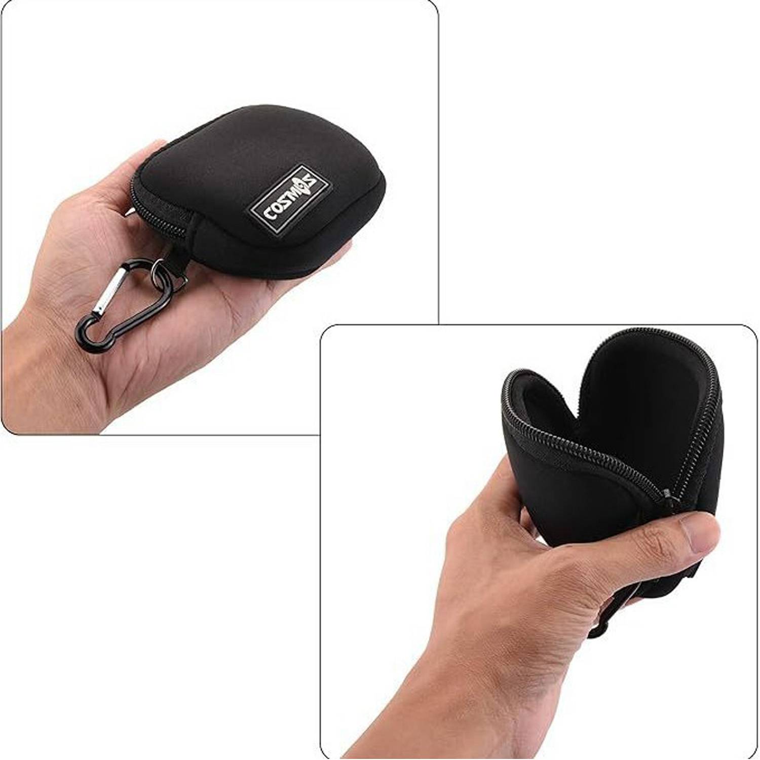 2 Pack Mini Neoprene Travel Pouches w/ Carabiner 5