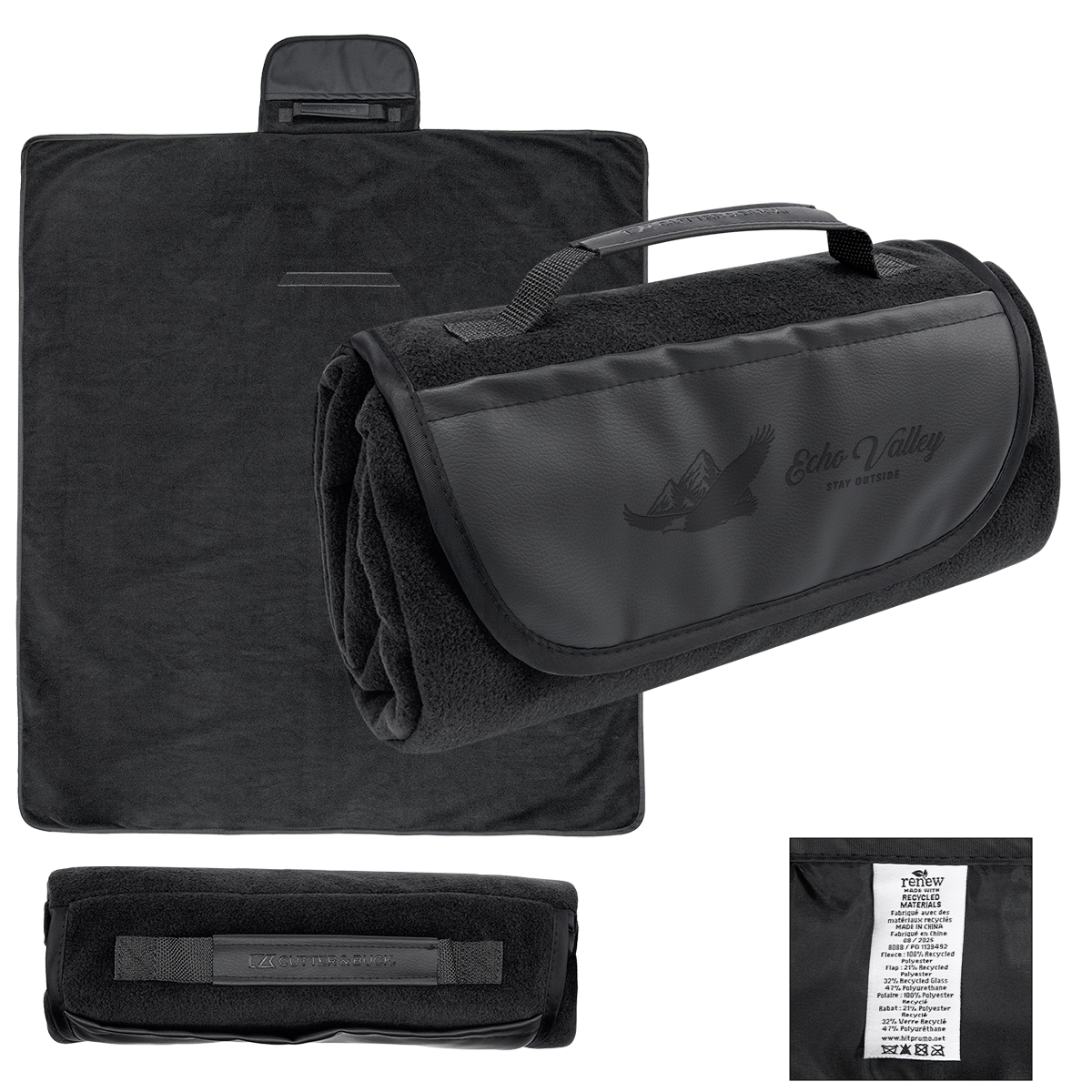 Cutter & Buck® rPET Roll-Up Picnic & Camping Blanket