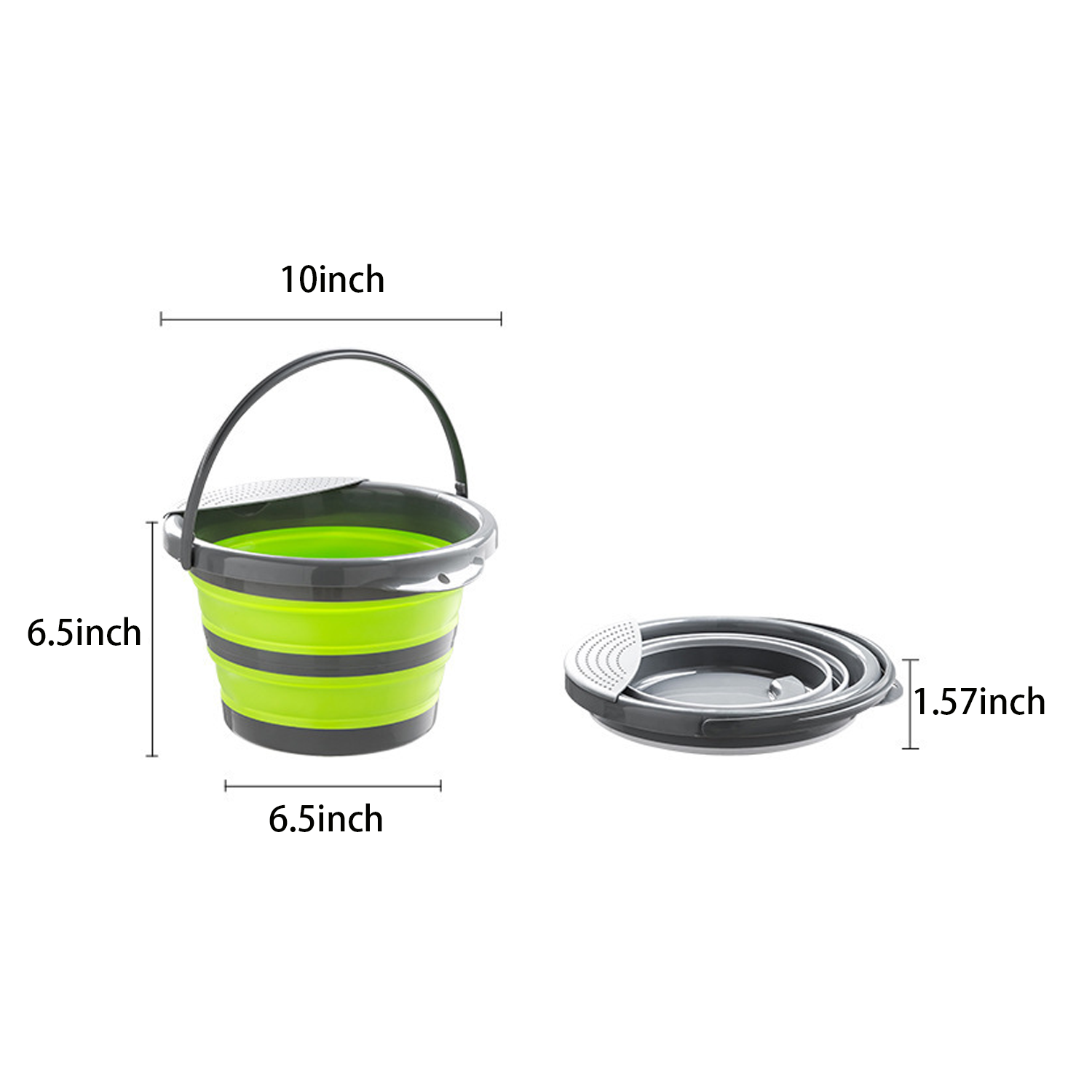 170oz Collapsible Water Container Bucket W/ Han 3