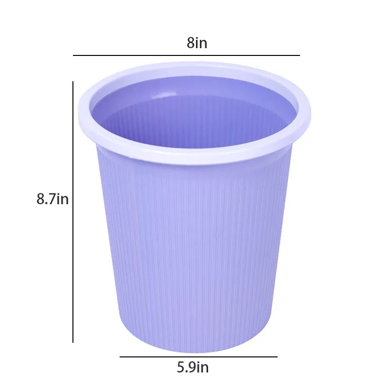 Plastic Cylinder Trash Can, promotional household item with logo imprint 6