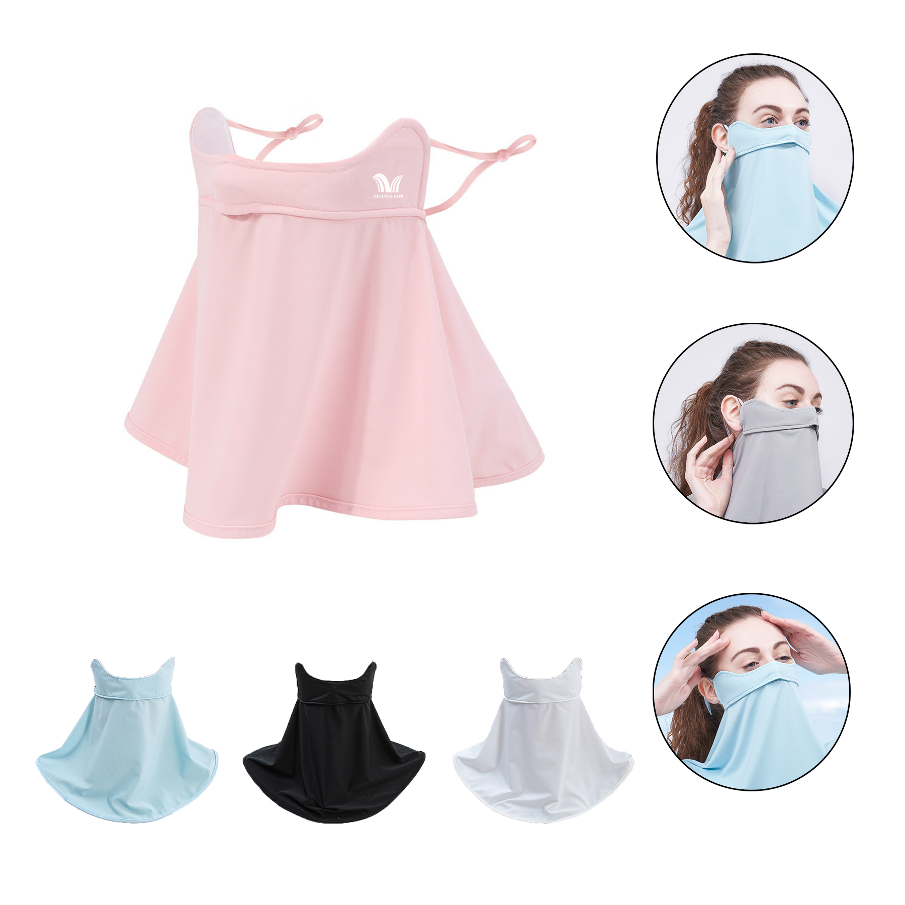 Ice Silk UV Protection Face Cover Scarf for Women 3