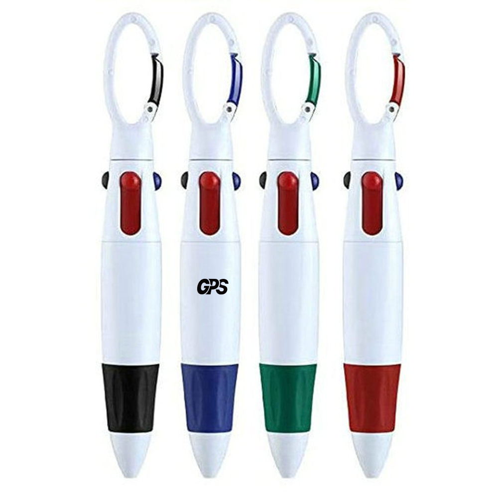 4-in-1 Shuttle Pens Retractable with Carabiner 3