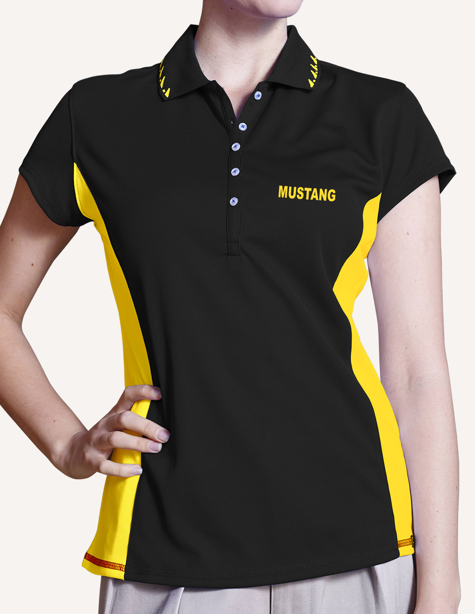 Ladies' Mustang Birds Eye Polo Shirt 4