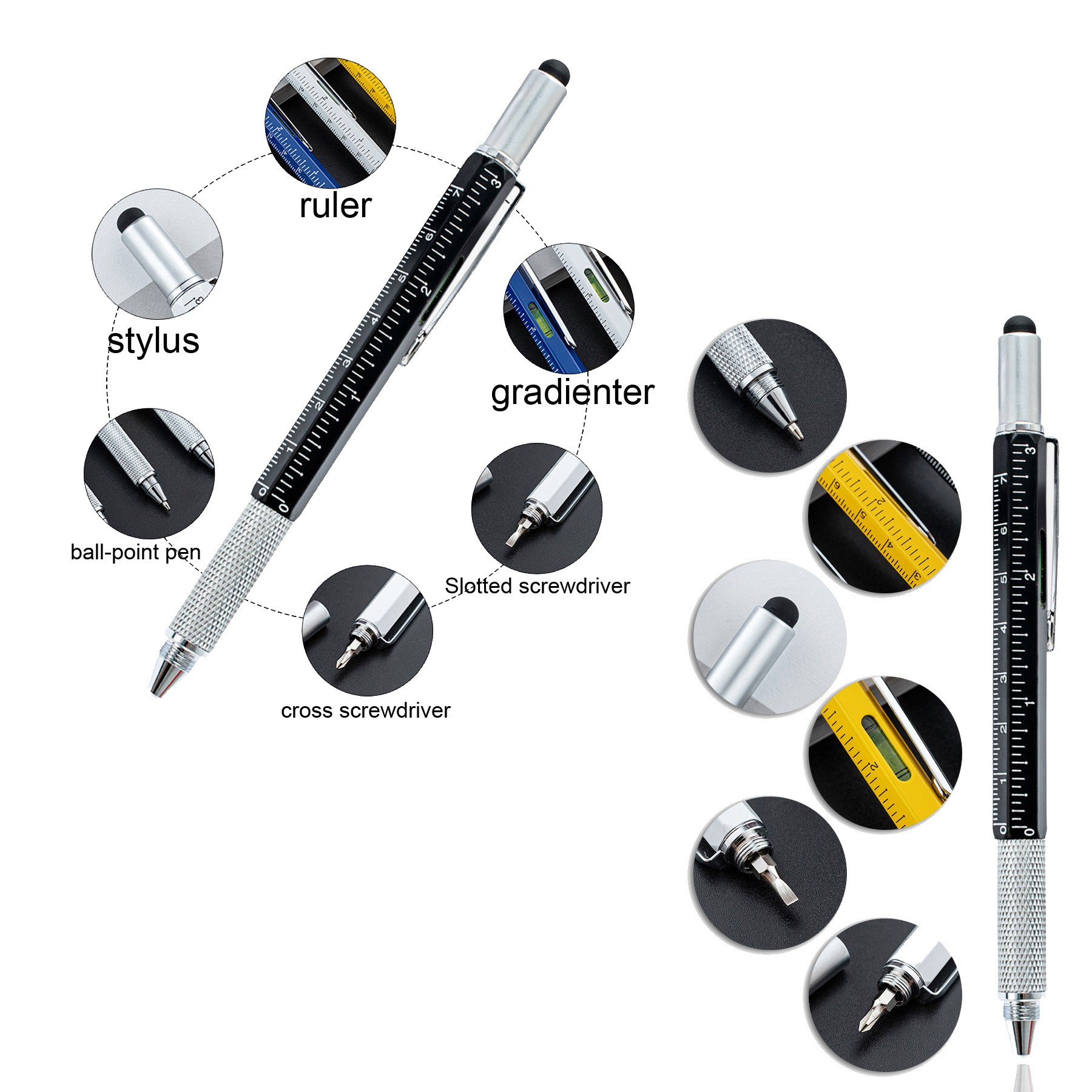 6 In 1 Multifunctional Ballpoint Pen 2