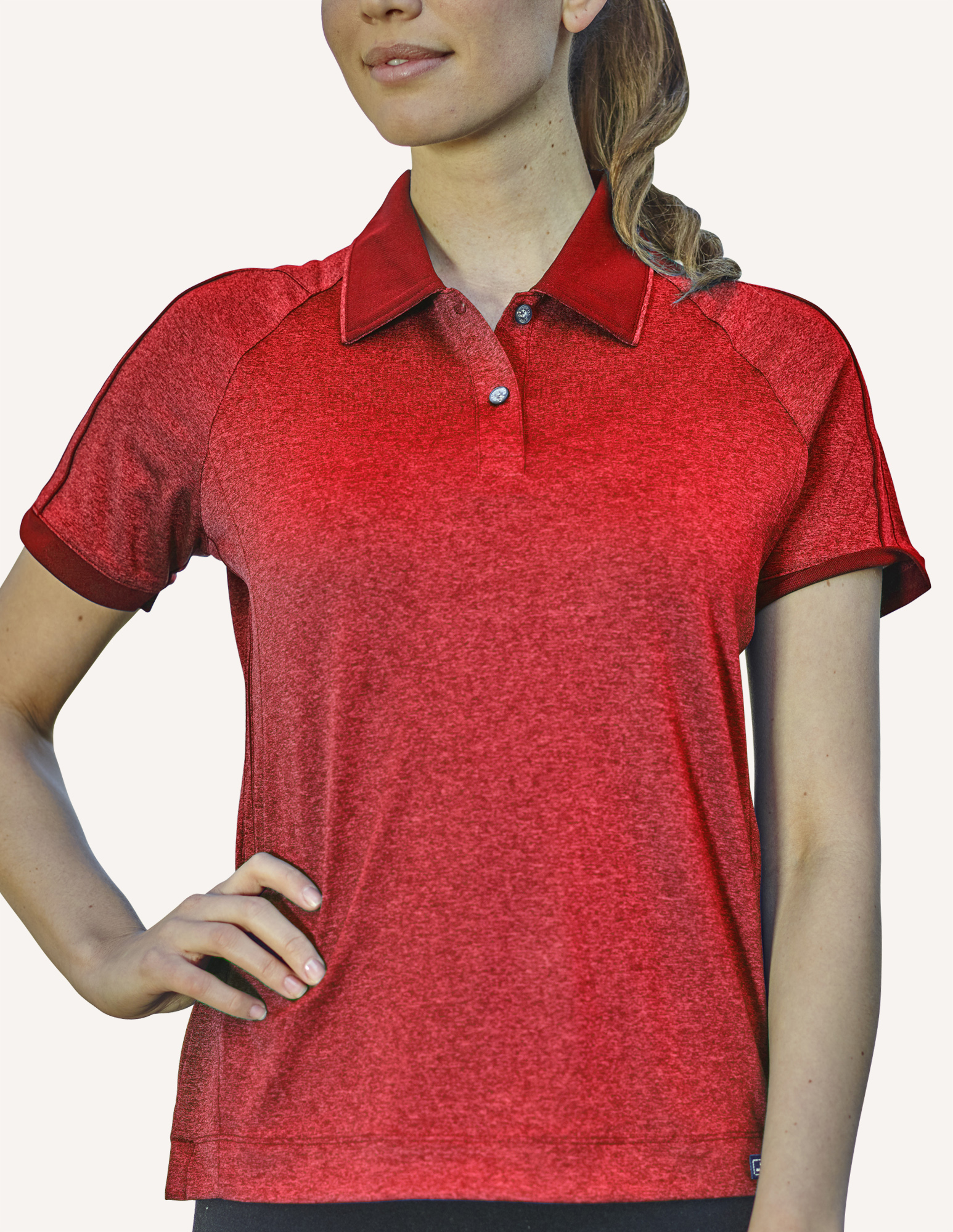 Ladies Heathaway Micro Double Dye Knit Polo Shirt 8