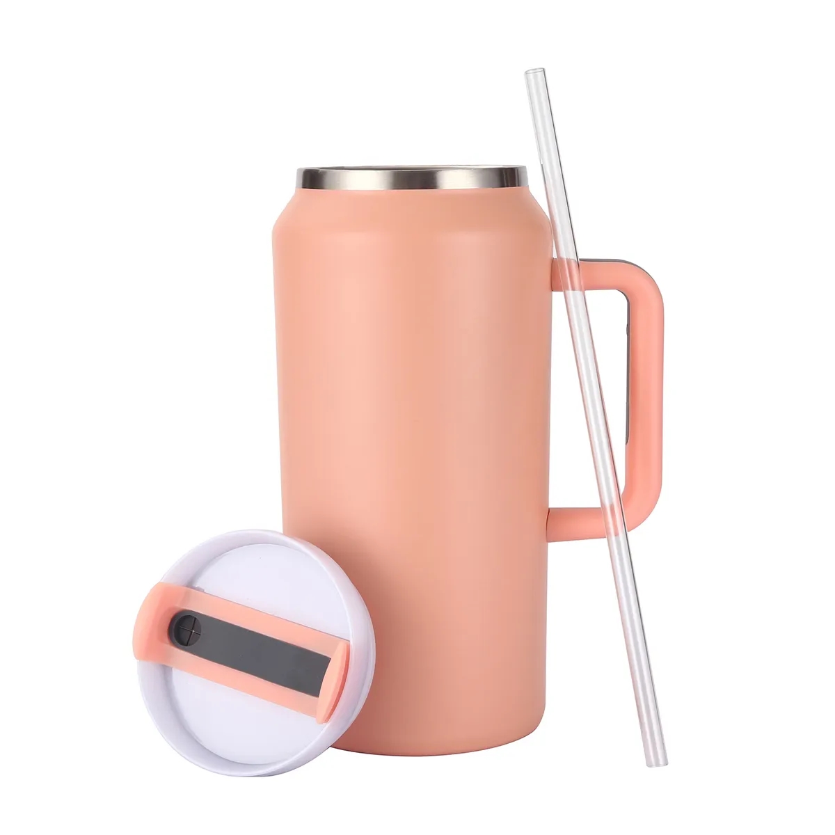 64Oz Stainless Steel Insulated Coffee Travel Straw Mug Cup 3