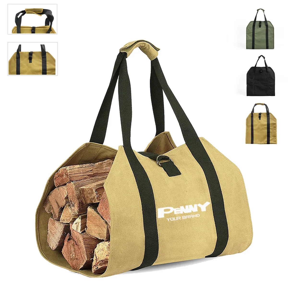 Portable Outdoor Wood Srorage Bag Waterproof Firewood Tote 4
