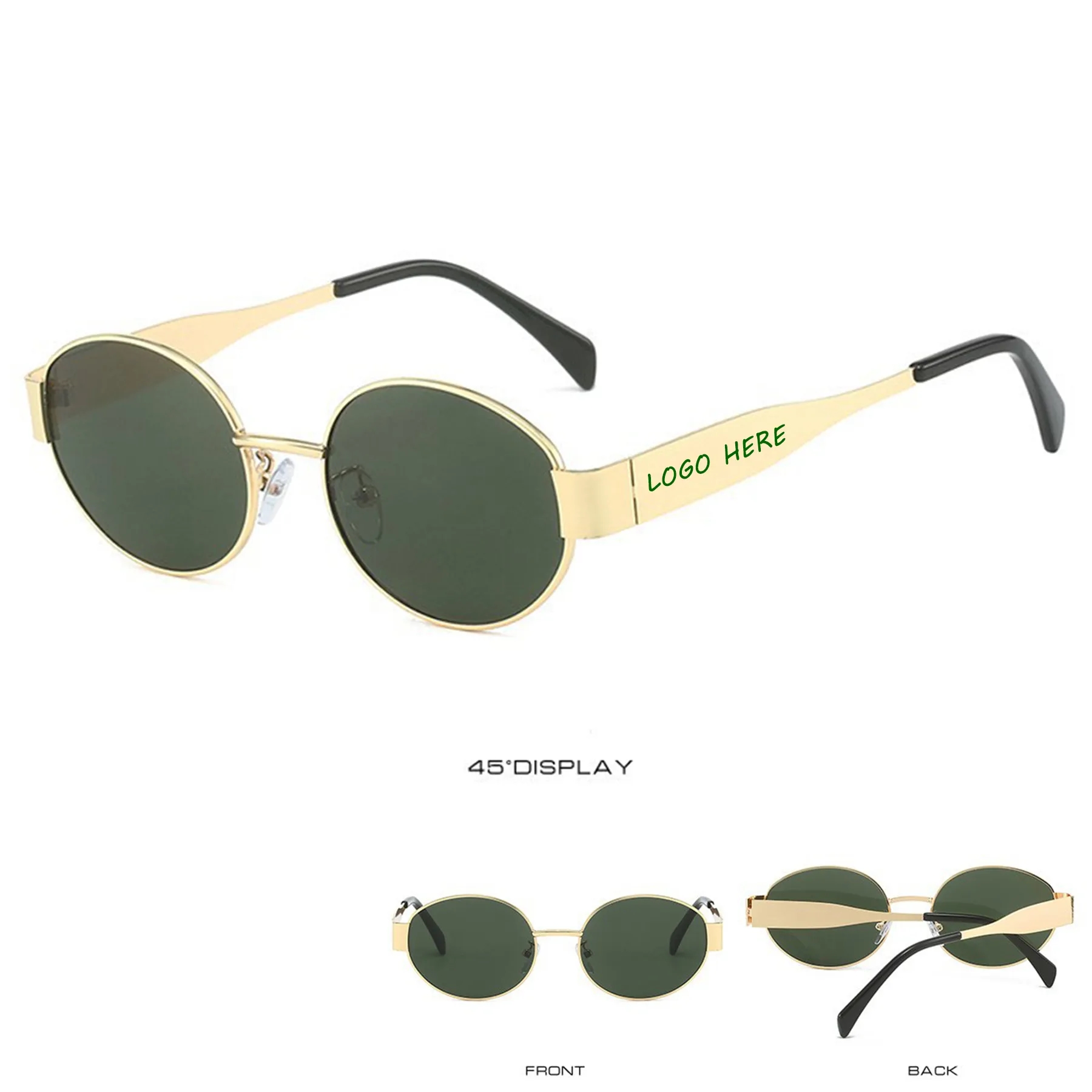 Retro Oval Sunglasses Trendy Sun Glasses 4