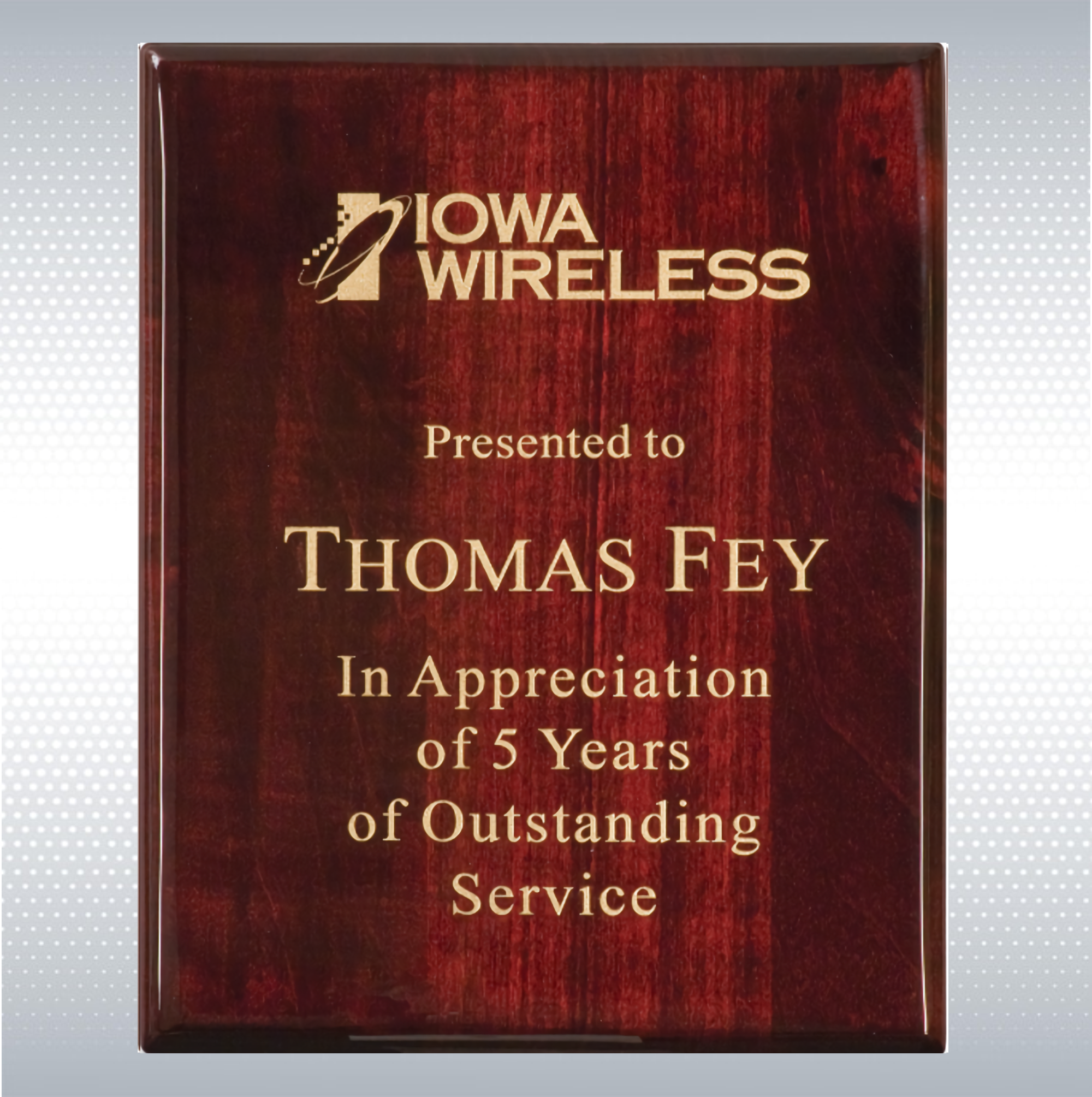 Piano Finish Plaque w/Gold Color Fill (8"x10") 4