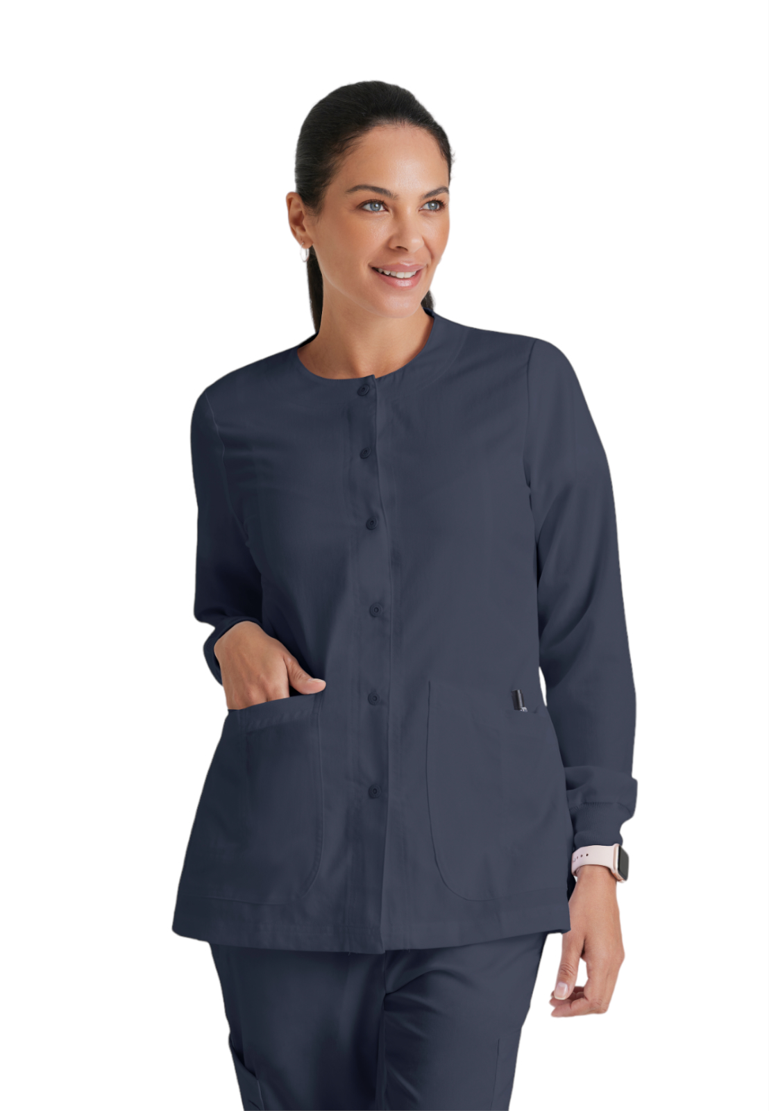 Grey's Anatomy - Classic - Women's Four-Pocket Snap Front Jamie Warm Up Scrub Jacket 26