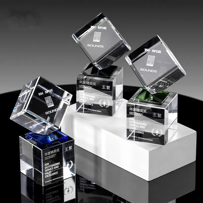 Occasion Cube on Column Crystal Base 6