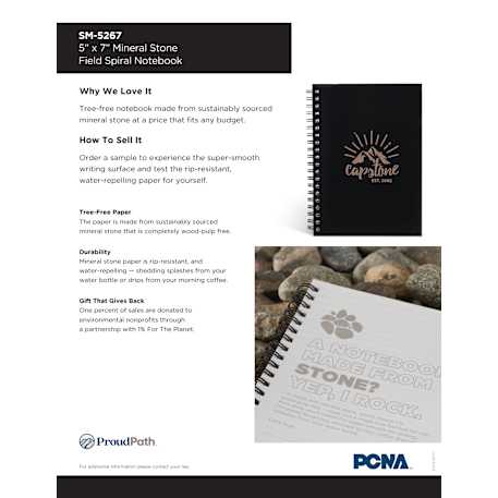 5” x 7” Mineral Stone Field Spiral  Notebook 3