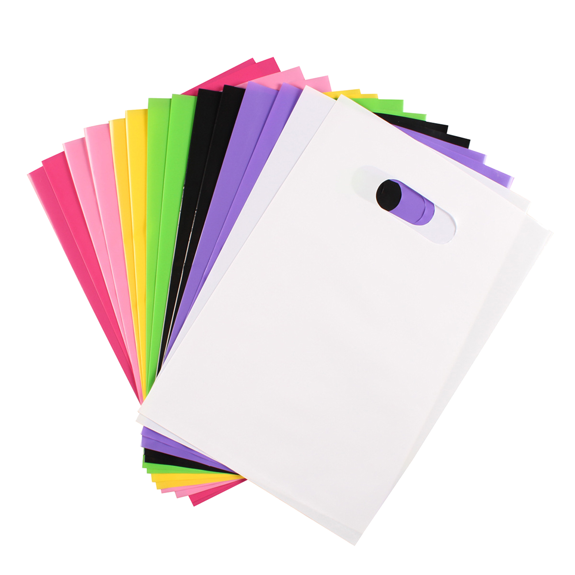Multi-Color Poly Carry Bags With Cutout Handles 6
