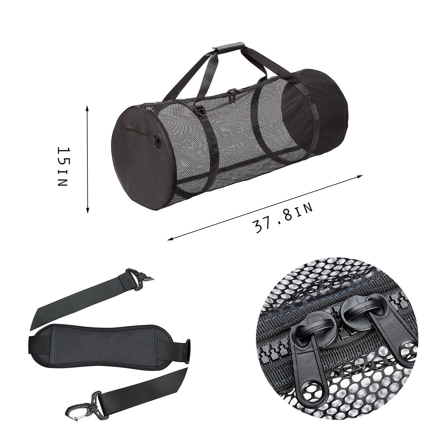 Foldable Mesh Barrel bag 1