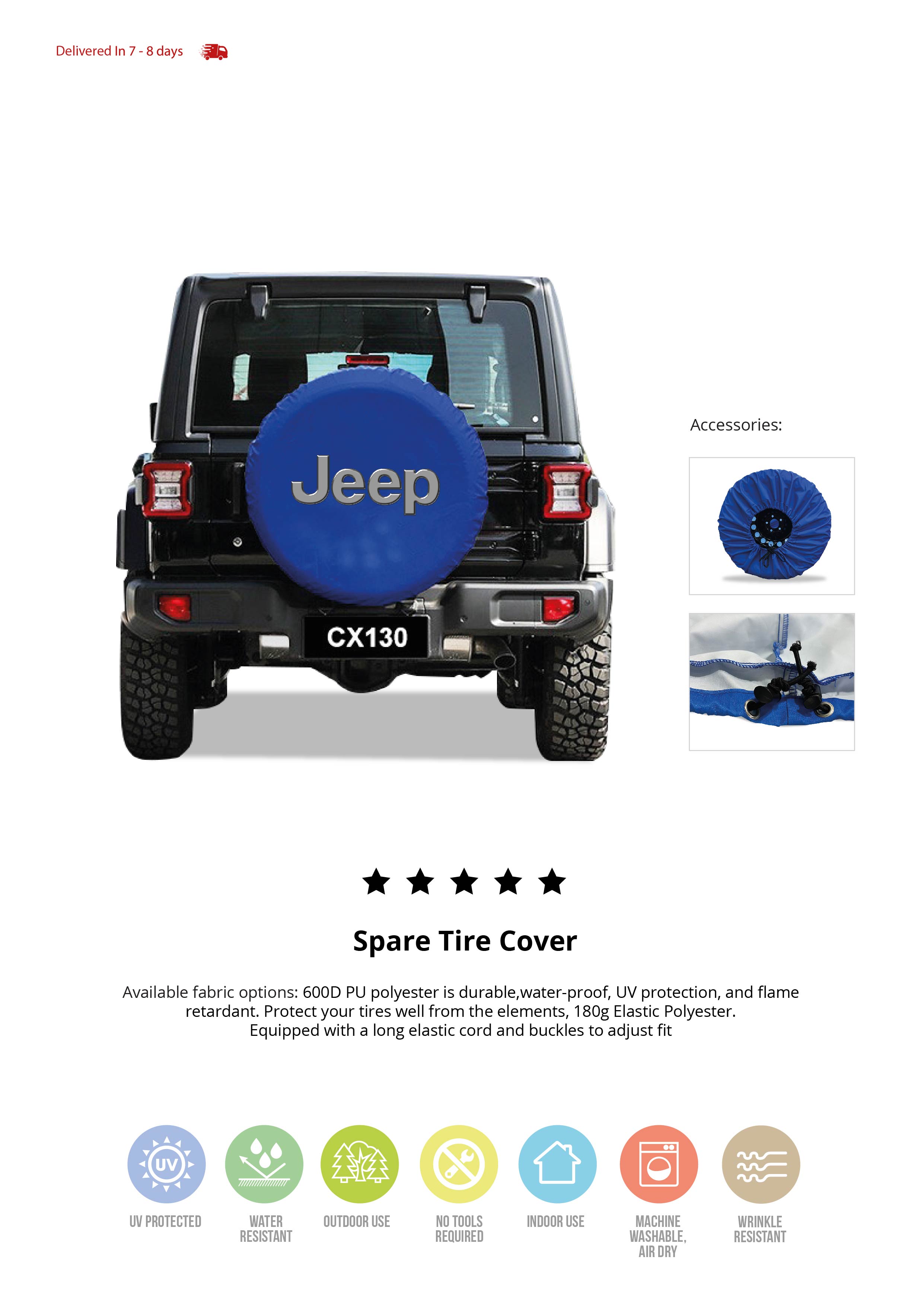 Car Spare Tire Cover (32") 6