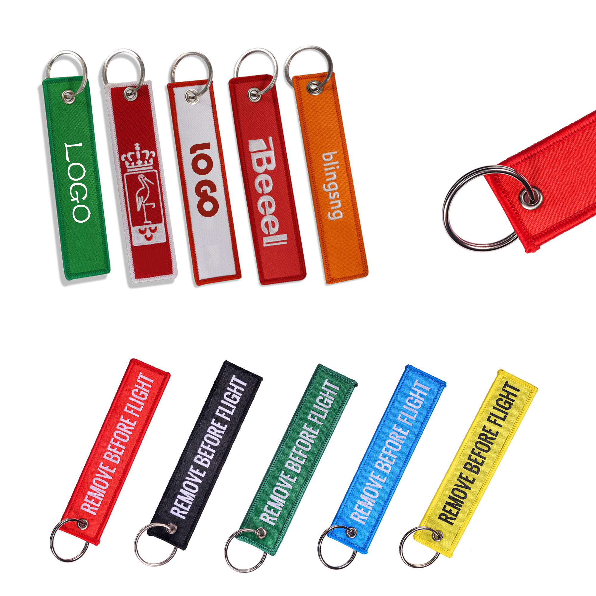 5.5" x 1.2" Weaving Label Keychain 1
