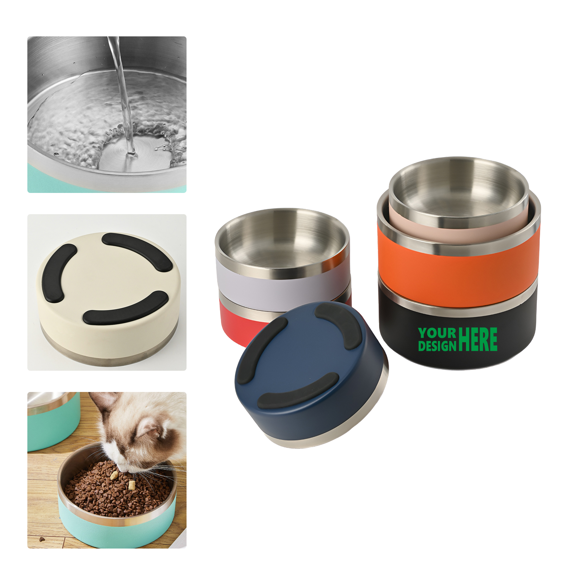 MOQ 50 304 Stainless Steel Pet Bowl with Anti-Slip Design 1