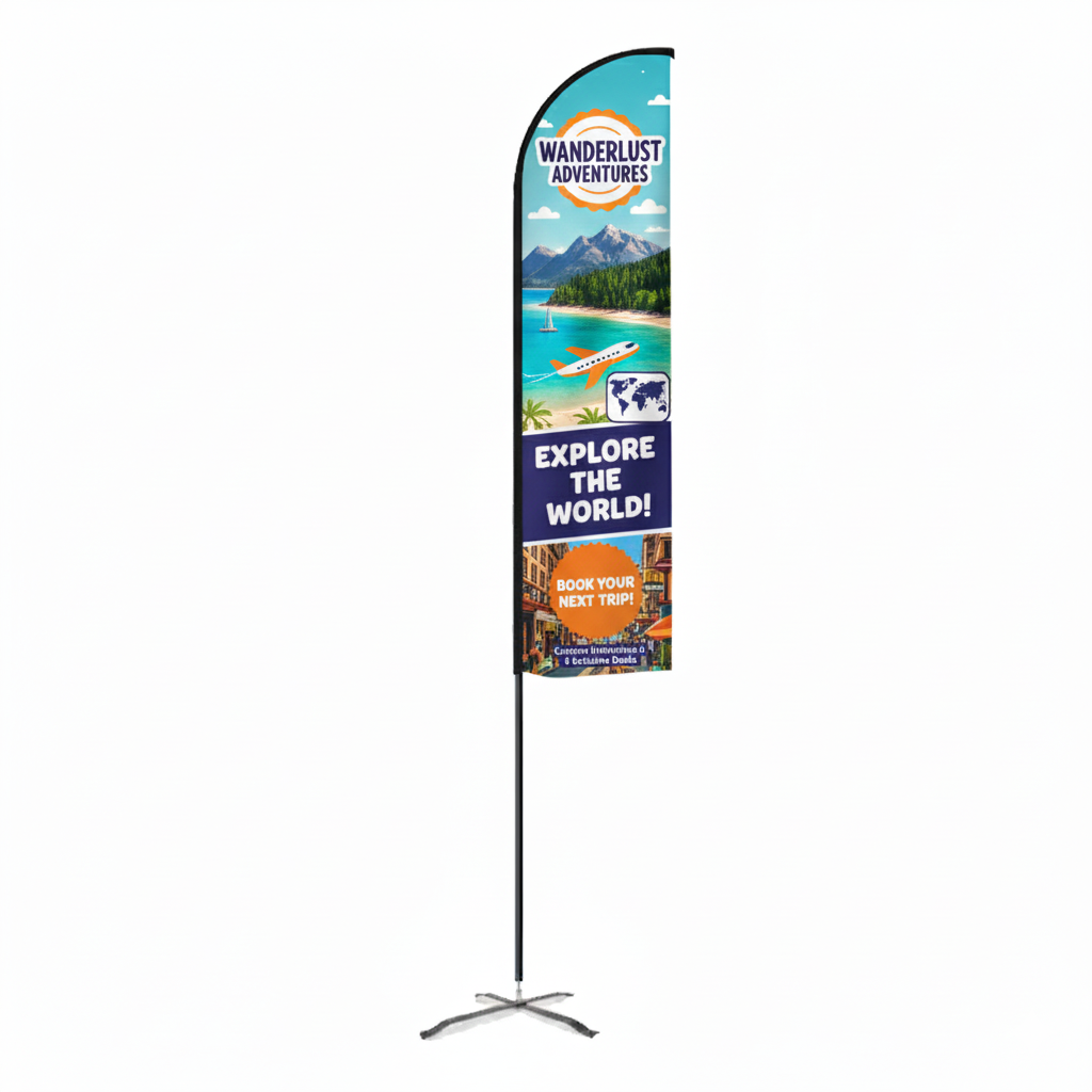 Flex Banner™ LX Kit, Double-Sided 21.5' Feather Shape Flag outdoor feather flag 5