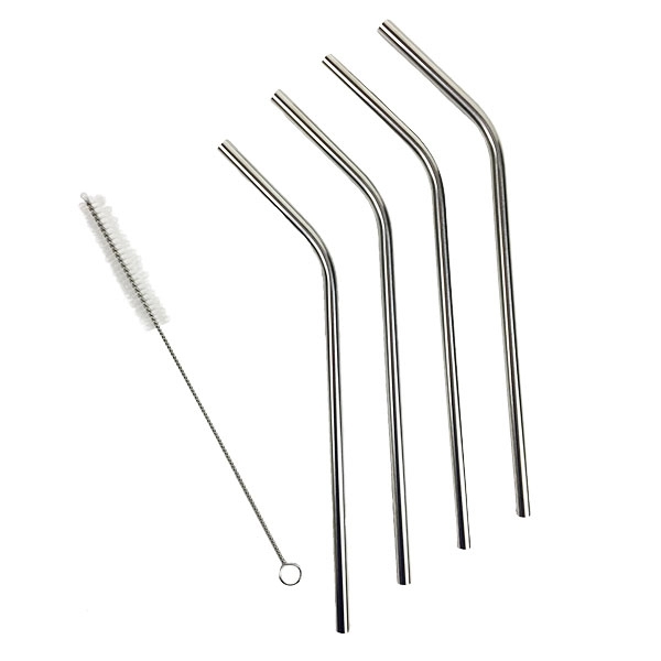 Curved Stainless Steel Drinking Straws 4pcs 2