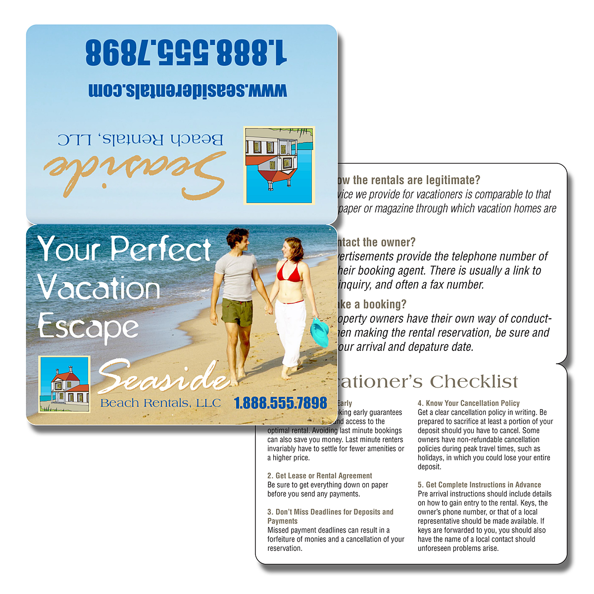 Wallet Card - 3.5x4.5 (Flat Size) Extra-Thick UV-Coated (1S) Bi-Fold - 14 pt. 3