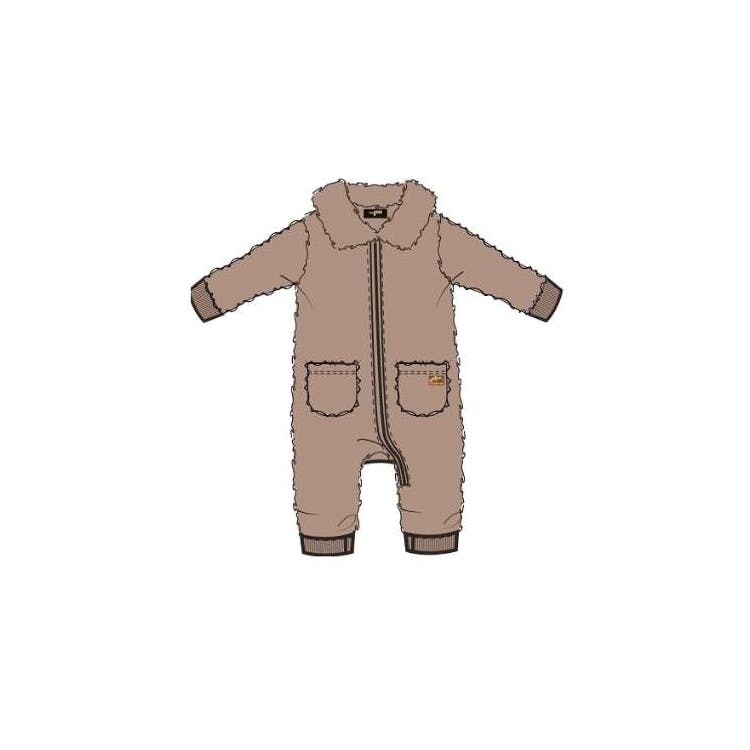 Zip Up Coverall Jacket Brown 0-9M 1