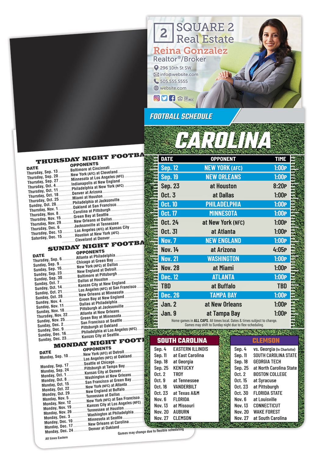 Magna-Card Business Card Magnet Football Schedules (3.5x9) 1