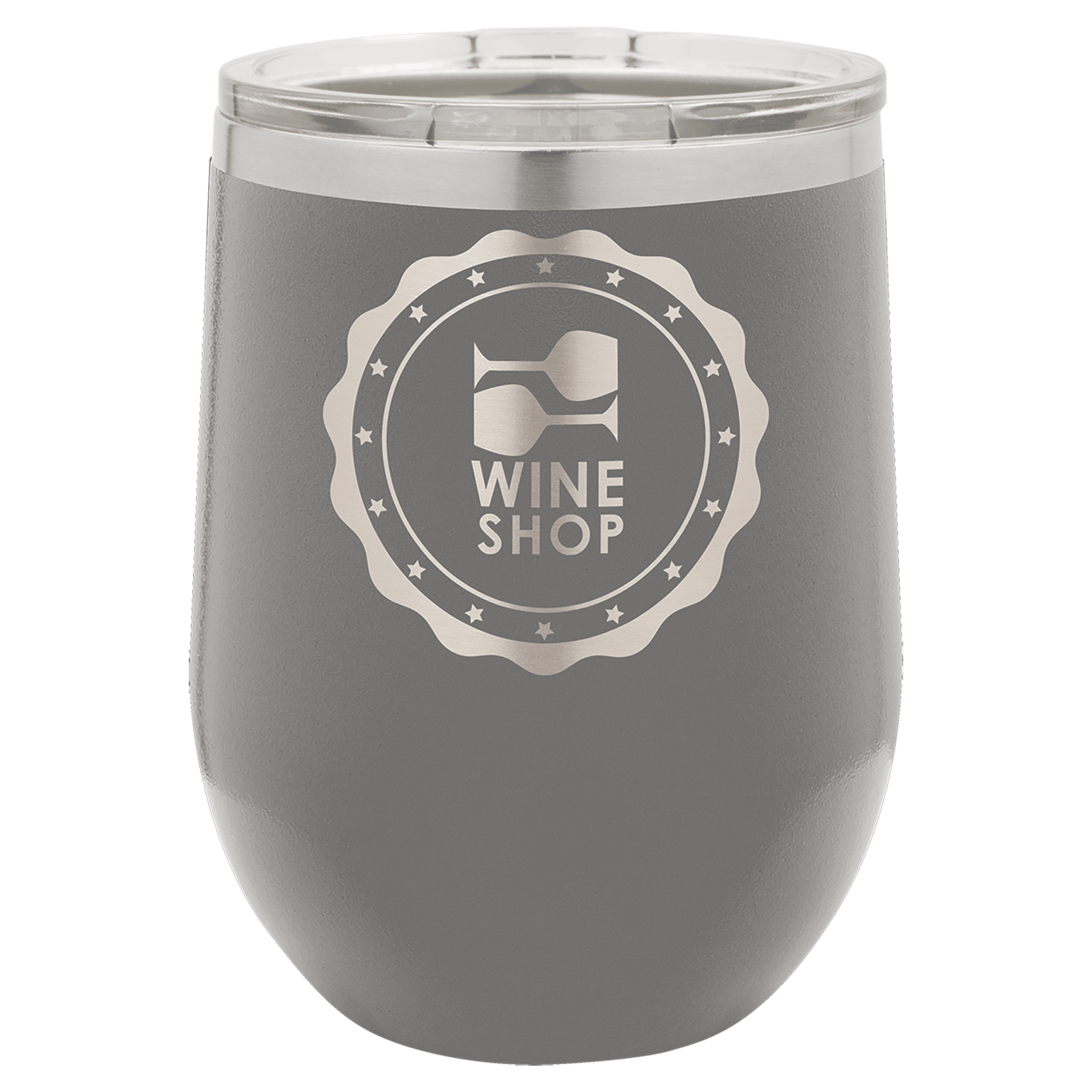 Polar Camel 12 oz. Dark Gray Vacuum Insulated Stemless Wine Tumbler with Lid 1