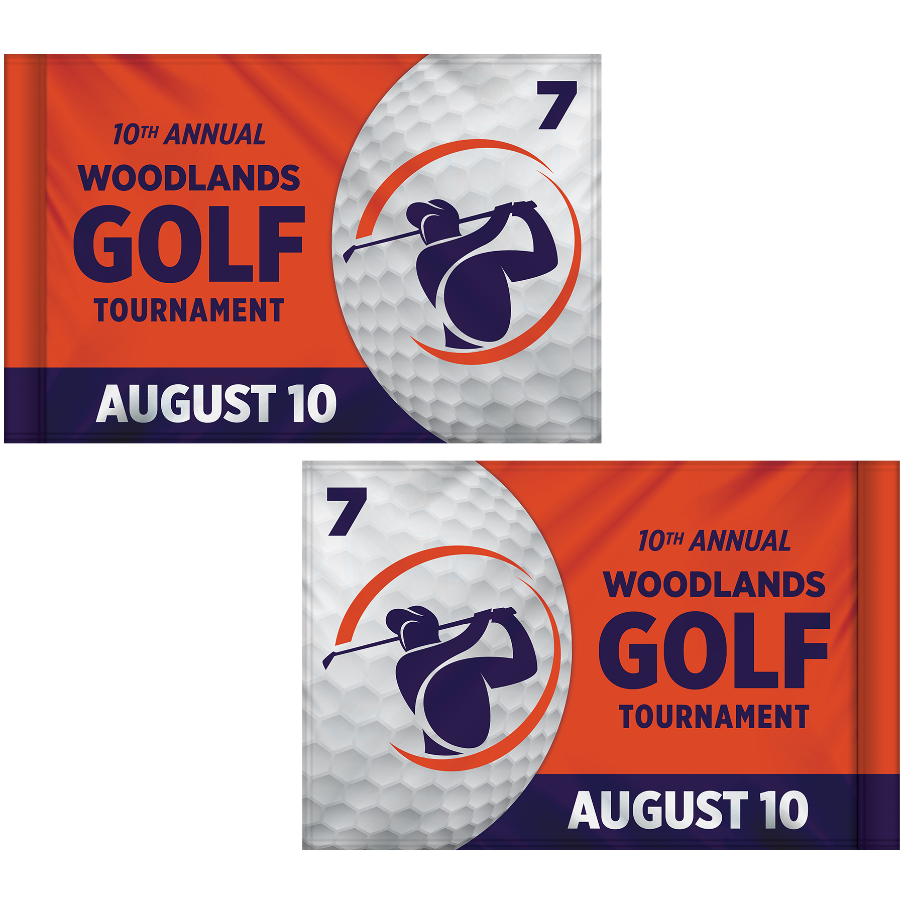 14" x 20" Custom Double Sided Knitted Polyester Golf Flag with Tube 10