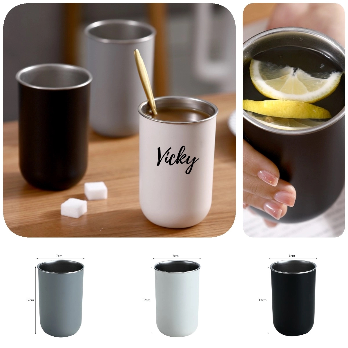10oz Stainless Steel Coffee Cup 1