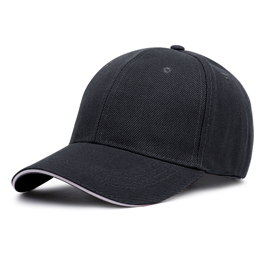 Stock Solid Color Poly Twill 6-Panel Baseball Cap w/ 6