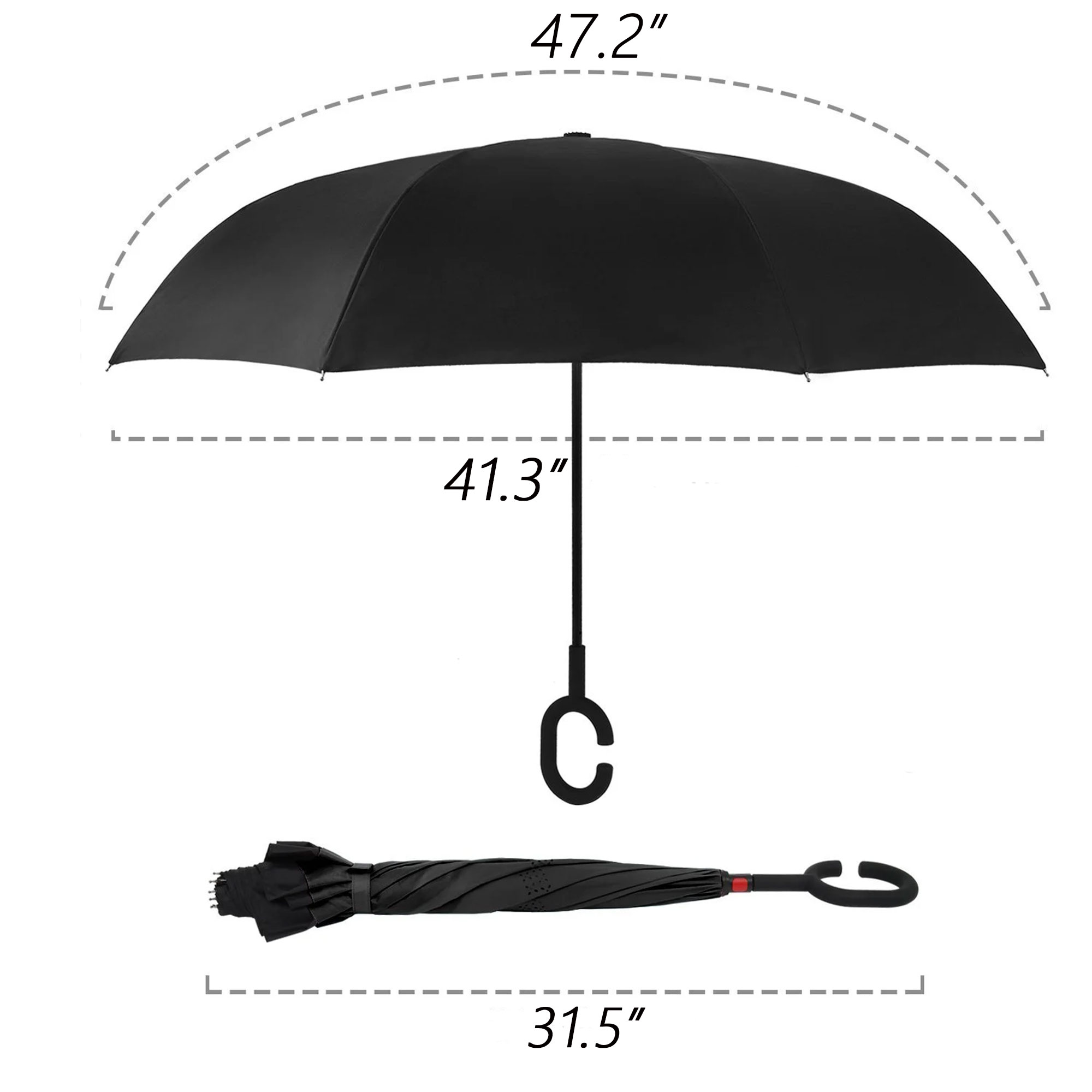 Windproof Double Layer Folding Inverted Umbrella 10
