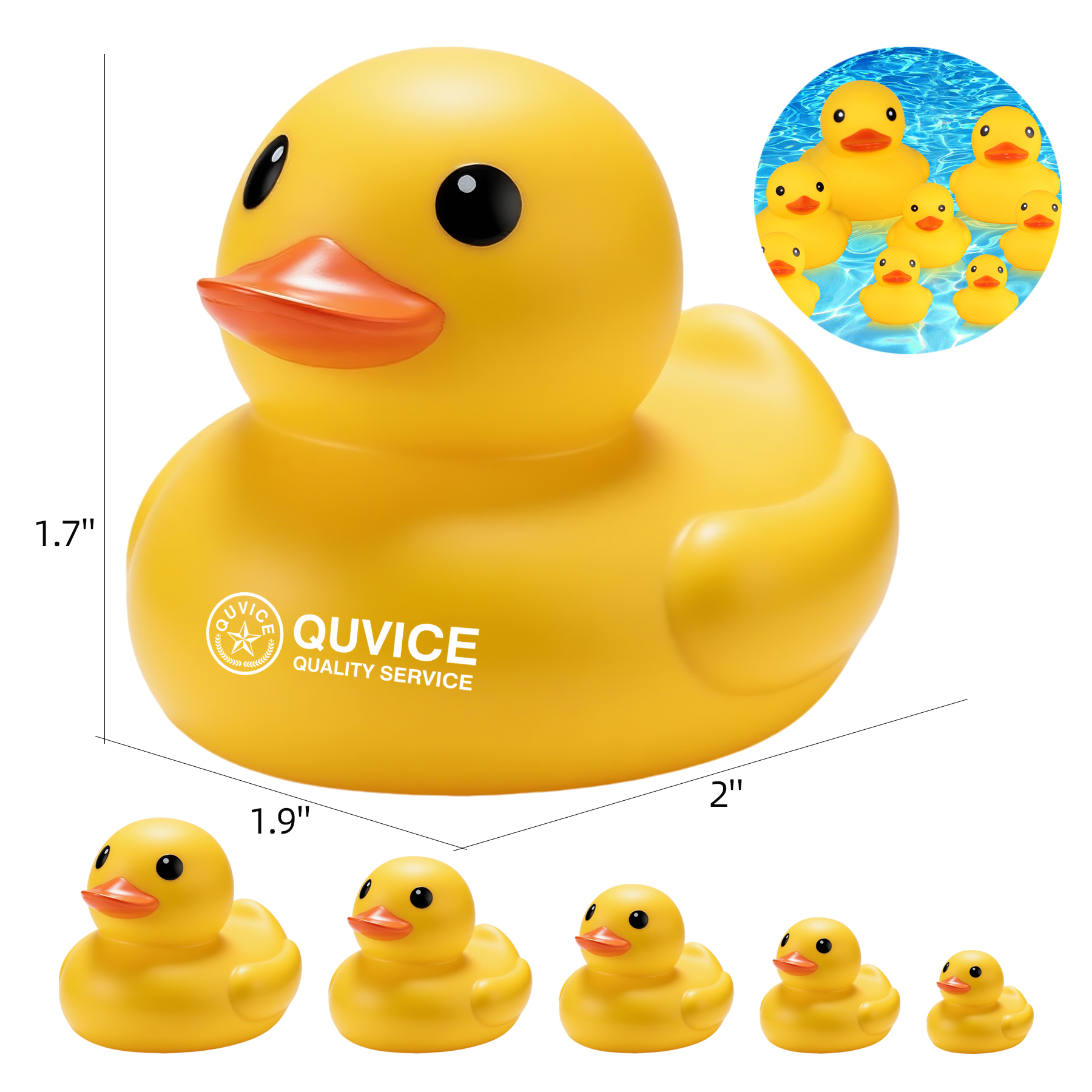 2'' Rubber Ducks Bath Toy 4
