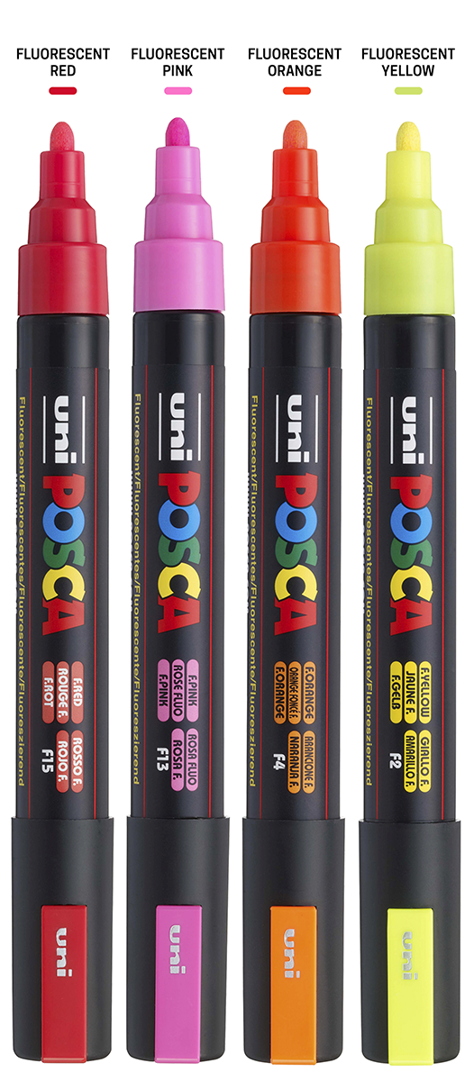 POSCA 4 Piece Neon Marker Set with Bag 31