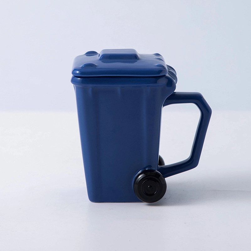 Custom 13.5 oz Ceramic Funny Trash Can Mug 3