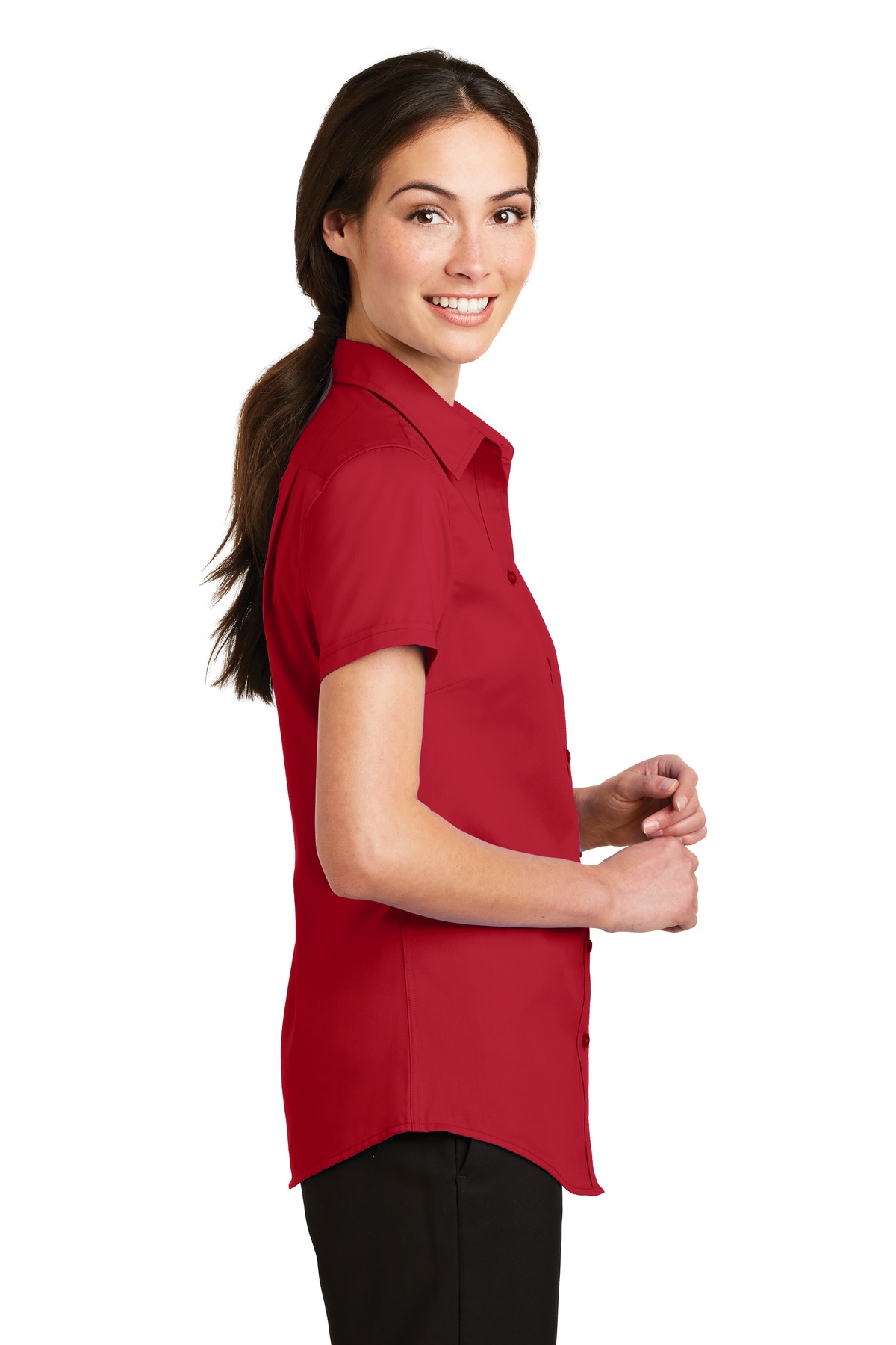 Port Authority Women's Short Sleeve SuperPro Twill Shirt. L664 3