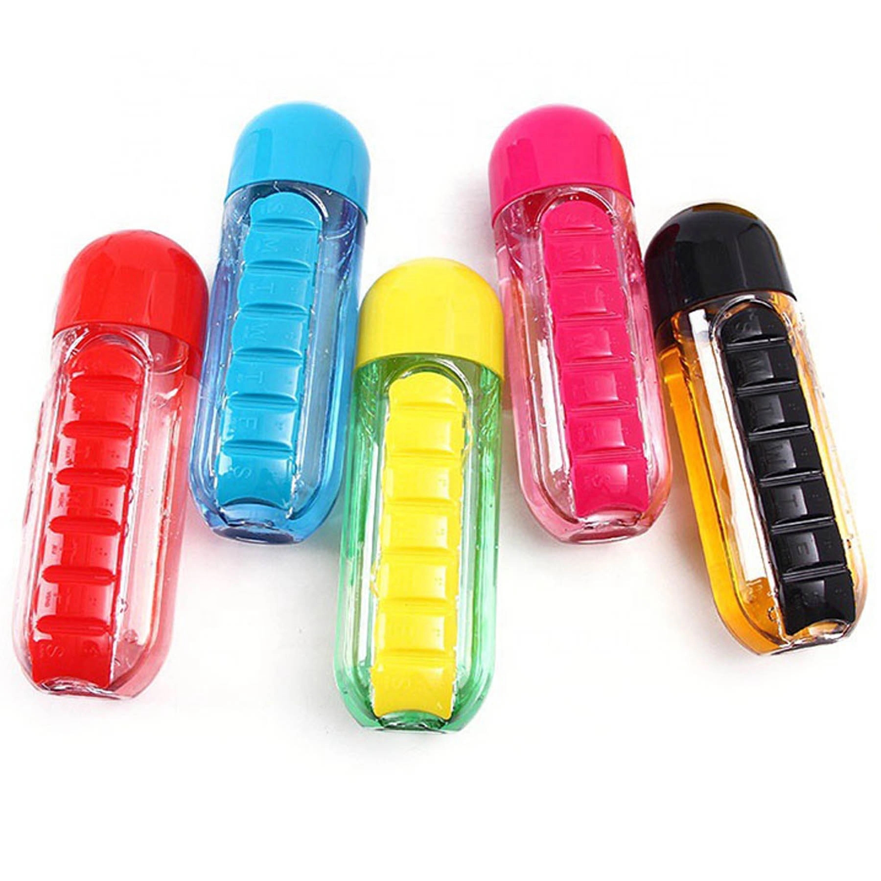 3 In 1 Water Bottle & Portable 7-Day Pillbox 3