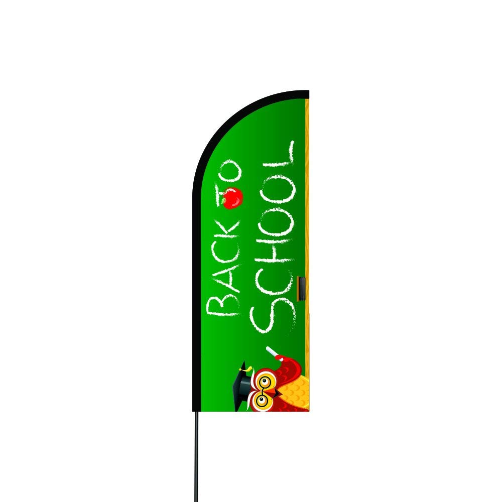 Back to School Flag Kit Hardware 17' Feet Feather Flag Sign Outdoor Banner 2