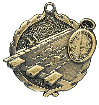 Swimming Wreath Medal, 1 3/4" 2
