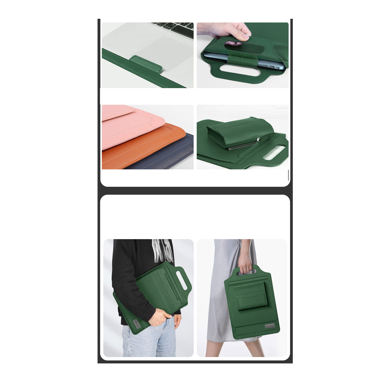 16" Laptop Sleeve with Handbag and Phone Stand 4